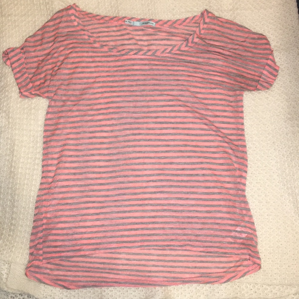 Pink and grey stripped T-shirt